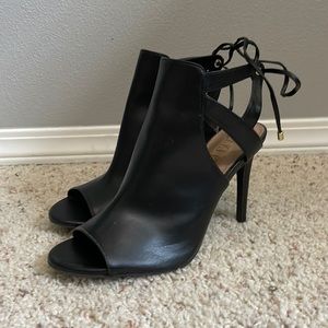 Brash Ankle Wrap Peep Toe Booties